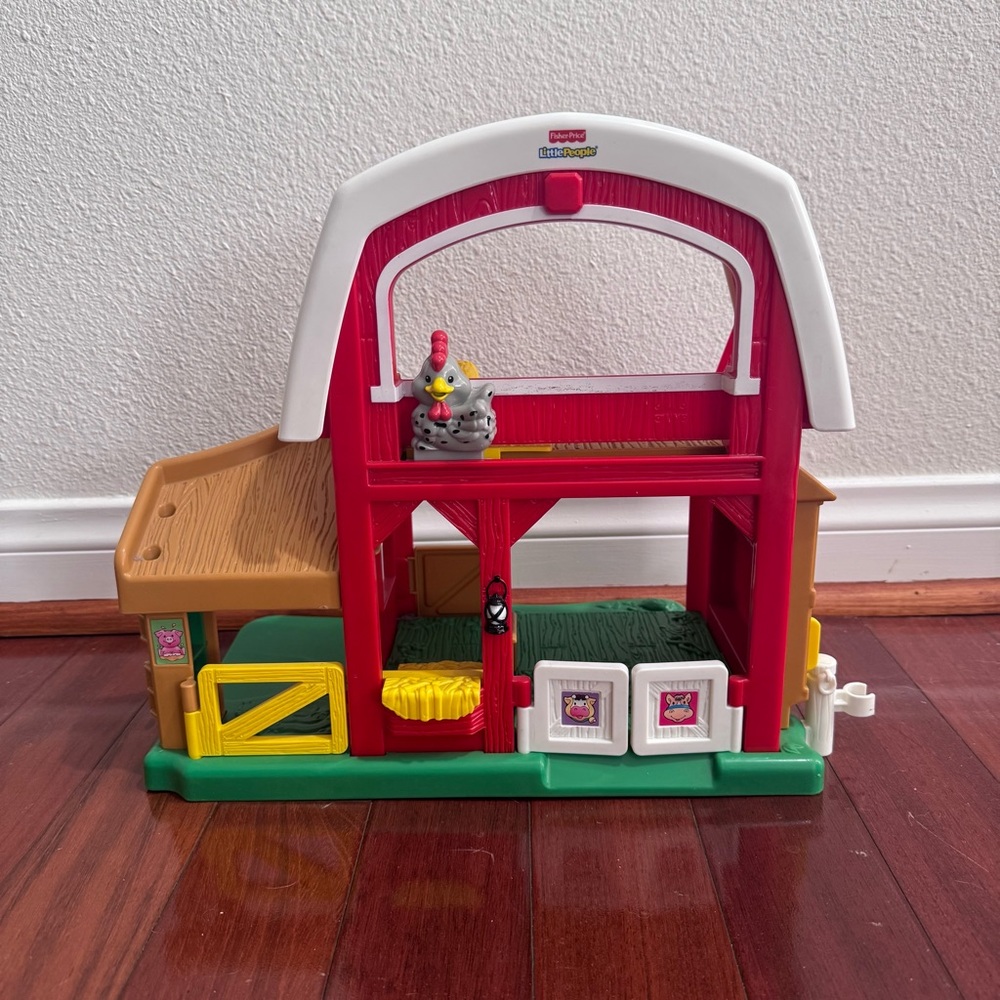 Fisher Price Little People Animal Sounds Barn Farm Playset 2005 Tested No Silo